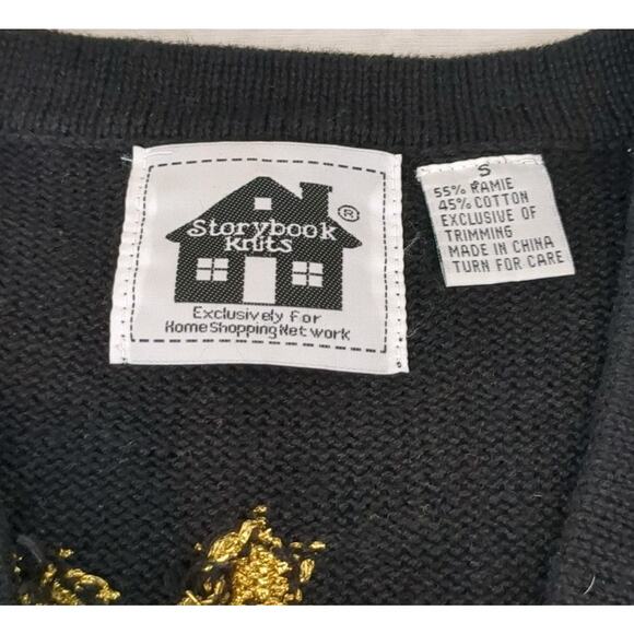 Vintage Storybook Knits Cardigan Sweater Small Angels And Cathedral Cottage Core - Picture 3 of 14